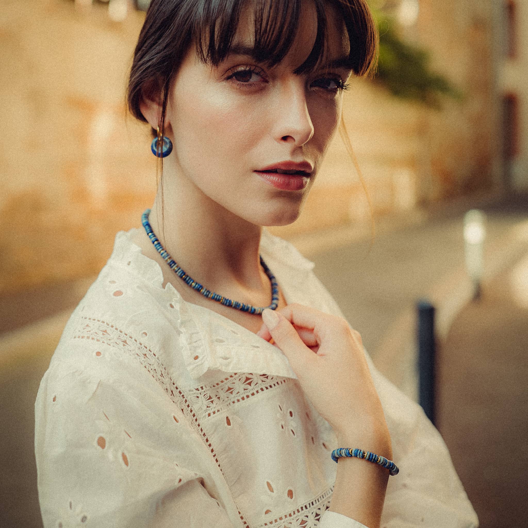 Boucles d'oreilles Blima en pierres Lapis-lazuli - SLOYA